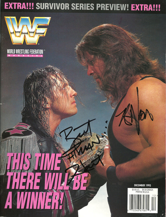AM414 Bret the Hitman Hart vs Diesel Kevin Nash Autographed Wrestling Magazine w/COA