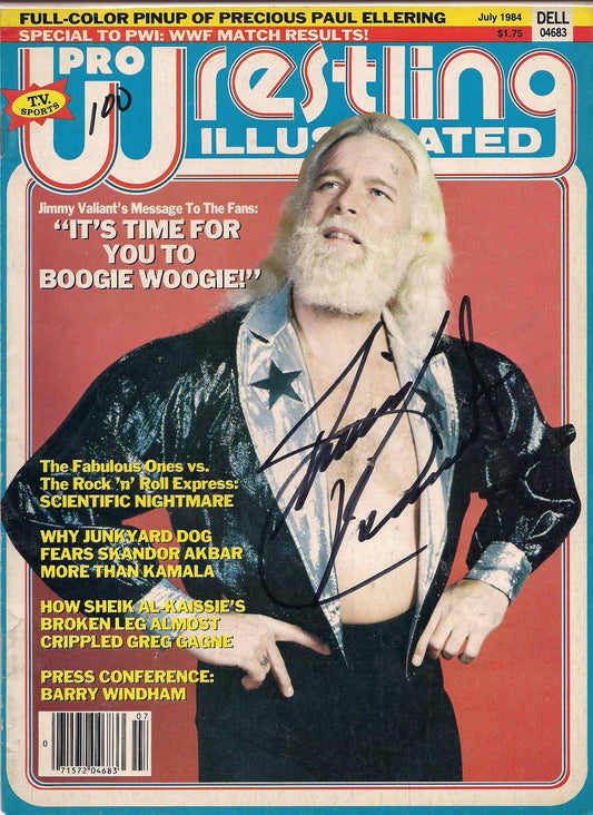 AM415 Handsome Jimmy Valiant Autographed Wrestling Magazine w/COA