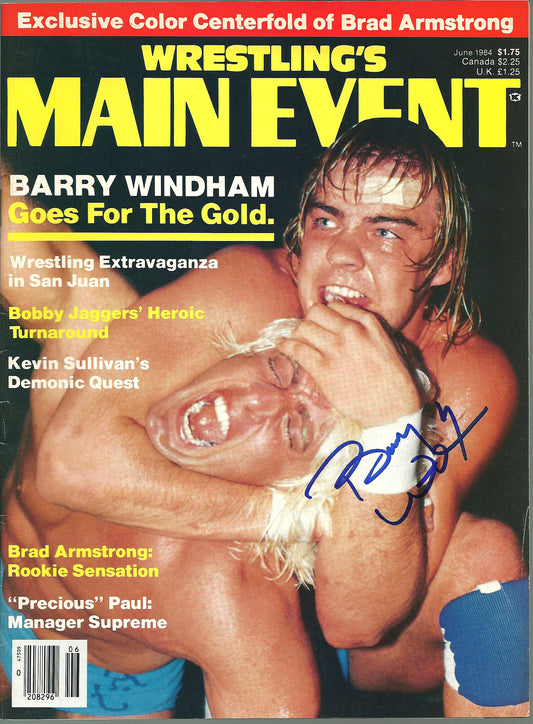 AM475 Barry Windham Autographed Vintage Wrestling Magazine w/COA