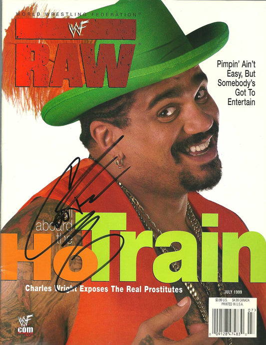 AM477 Godfather Autographed Vintage Wrestling Magazine w/COA