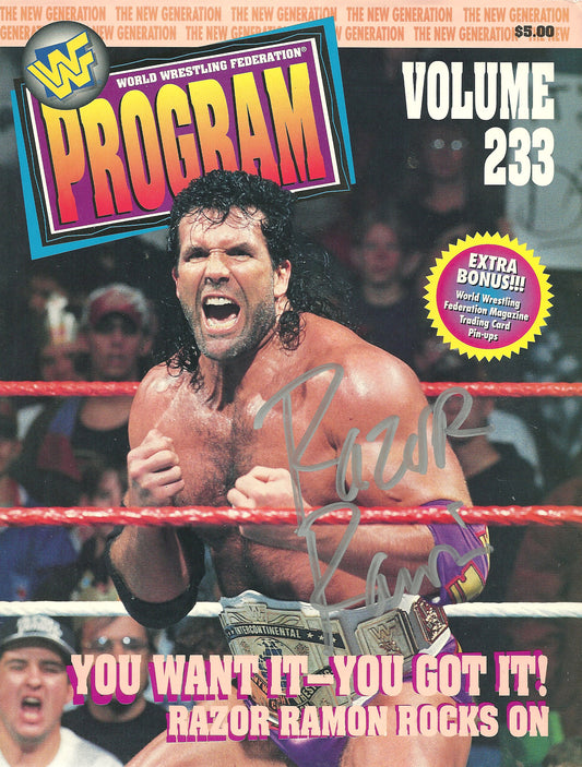 AM481 Razor Ramon (Deceased ) Autographed Vintage Wrestling Magazine w/COA