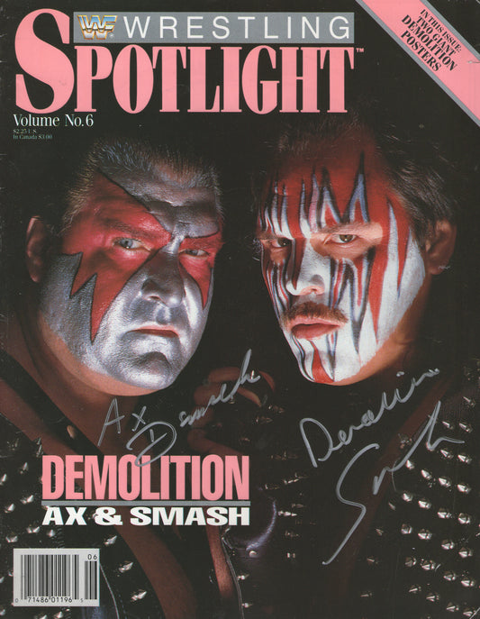 AM496 Demolition Autographed Vintage Wrestling Magazine w/COA