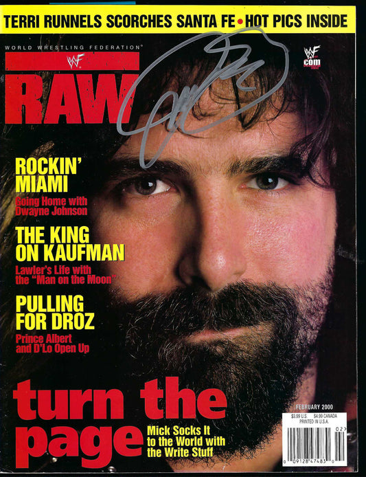 AM513 Mick Foley Terri Runnels Autographed Vintage Wrestling Magazine w/COA