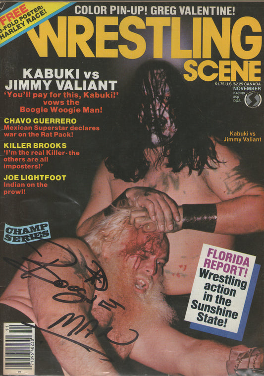 AM519 Jimmy Boogie Valiant Autographed Vintage Wrestling Magazine w/COA