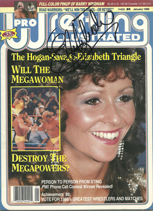 AM555 Miss Elizabeth ( Deceased ) Autographed Vintage Wrestling Magazine w/COA