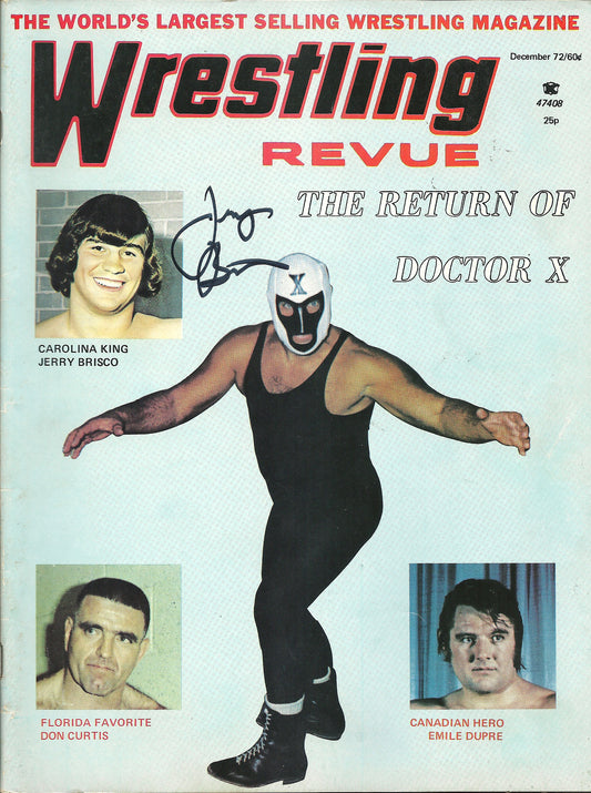 AM587 Jerry Brisco Autographed Vintage Wrestling Magazine w/COA