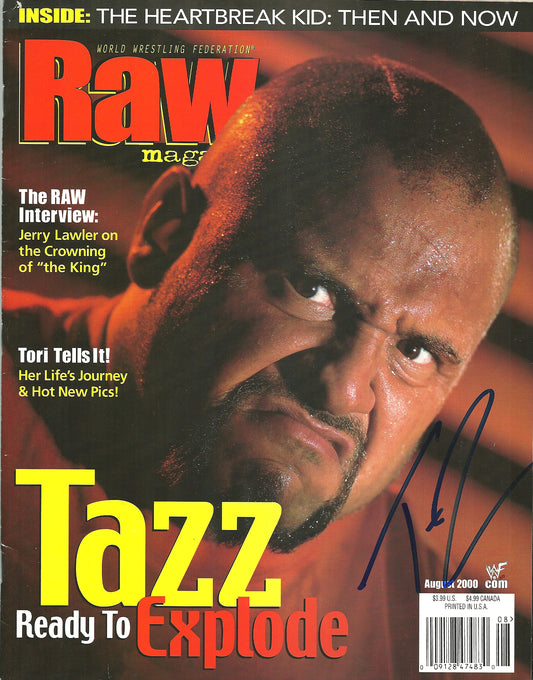 AM603 The Human Suplex machine TAZ Autographed Vintage Wrestling Magazine w/COA