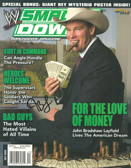 AM606 JBL Autographed Vintage Wrestling Magazine w/COA