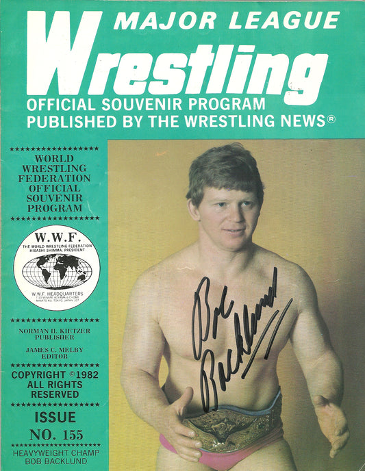 AM621 Bob Backlund Autographed Vintage Wrestling Magazine w/COA