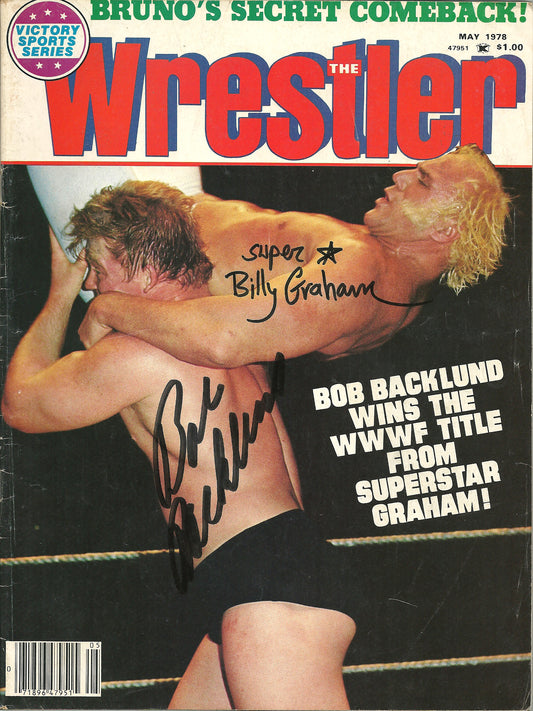 AM628 Bob Backlund Superstar Billy Graham Vintage Wrestling Magazine w/COA