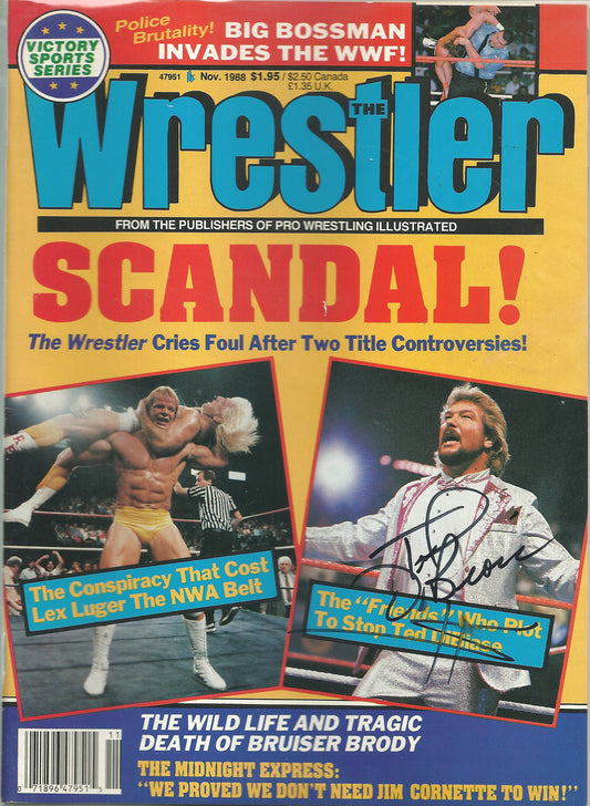 AM635 Million Dollar Man Ted Dibiase VERY RARE Vintage Wrestling Magazine w/COA