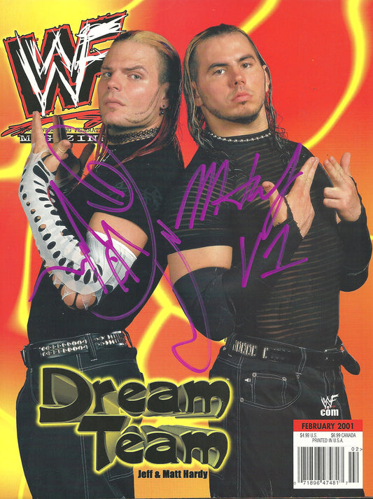 AM638 The Hardy Boyz VERY RARE Vintage Wrestling Magazine w/COA