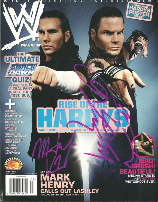 AM642 Hardy Boyz VERY RARE Vintage Wrestling Magazine w/COA