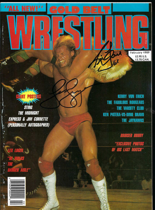 AM652 Ric Flair Lex Luger Wendi Richter VERY RARE Vintage Wrestling Magazine w/COA