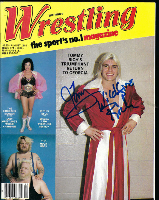 AM653 Tommy Wildfire Rich VERY RARE Vintage Wrestling Magazine w/COA