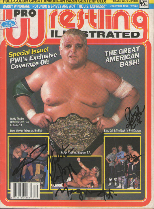 AM657 Road Warrior Animal ( Deceased ) Magnum TA Nikita Koloff Rock and Roll Express VERY RARE Vintage Wrestling Magazine w/COA