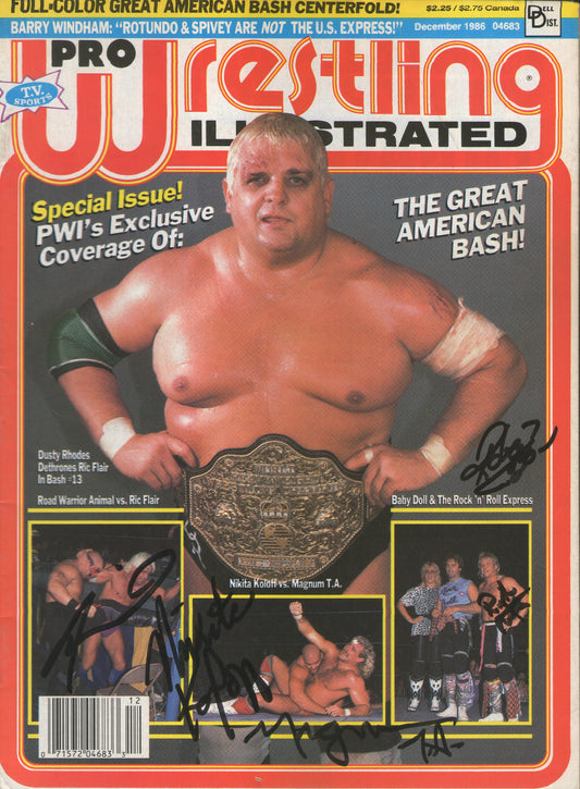 AM661 Road Warrior Animal ( Deceased ) Magnum TA Nikita Koloff Rock and Roll Express VERY RARE Vintage Wrestling Magazine w/COA