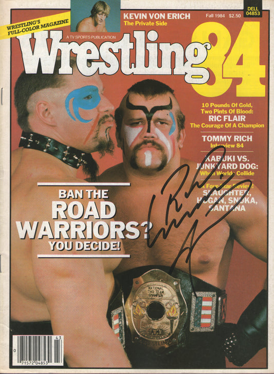 AM665 Road Warrior Animal ( Deceased ) VERY RARE Vintage Wrestling Magazine w/COA