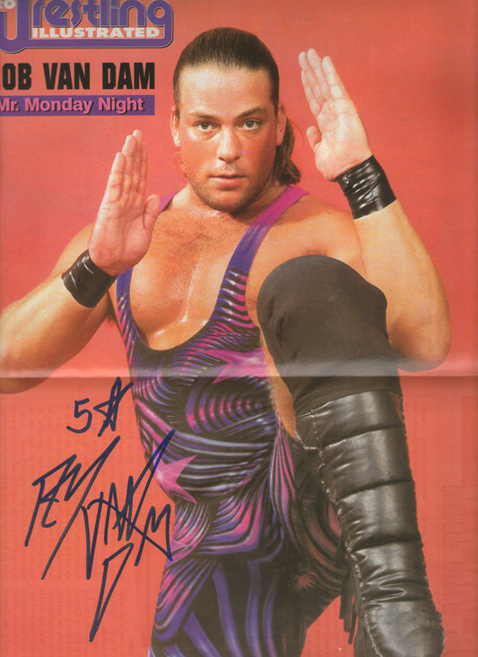 AM671 Rob Van Dam VERY RARE Vintage Wrestling Magazine Poster w/COA