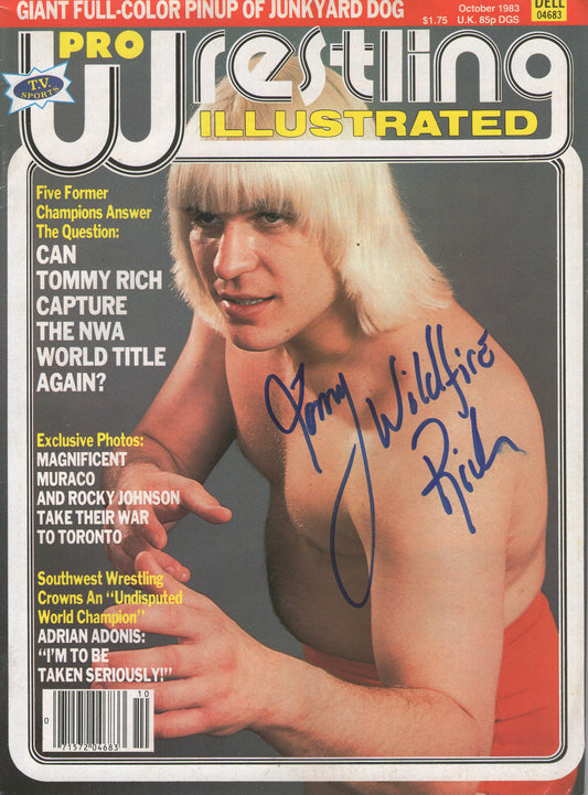 AM688 Wildfire Tommy Rich VERY RARE Autographed Vintage Wrestling Magazine w/COA