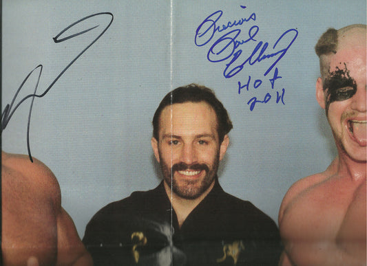 AM707 Road Warrior Animal ( Deceased ) Precious Paul Ellering Autographed Vintage Wrestling Magazine 4 PAGE POSTER w/COA