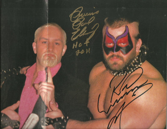 AM708 Road Warrior Animal ( Deceased ) Precious Paul Ellering Autographed Vintage Wrestling Magazine 4 PAGE POSTER w/COA