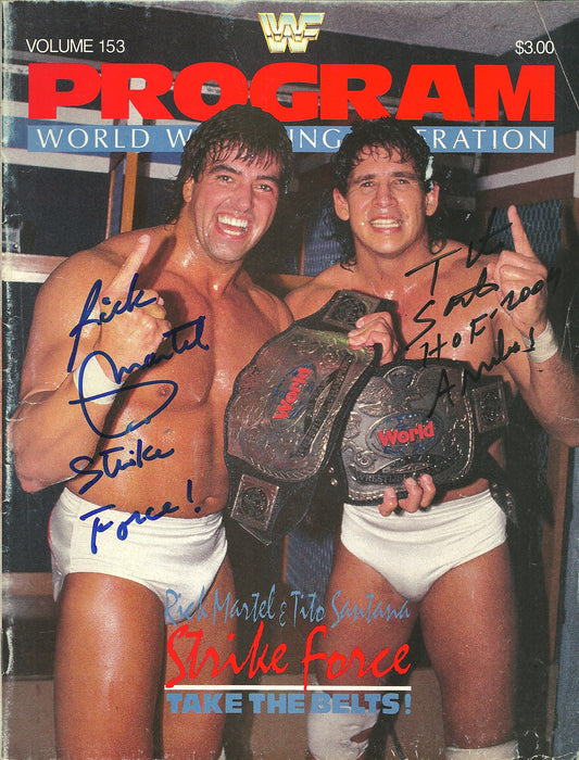 AM712 Strike Force VERY RARE Autographed Vintage Wrestling Magazine w/COA