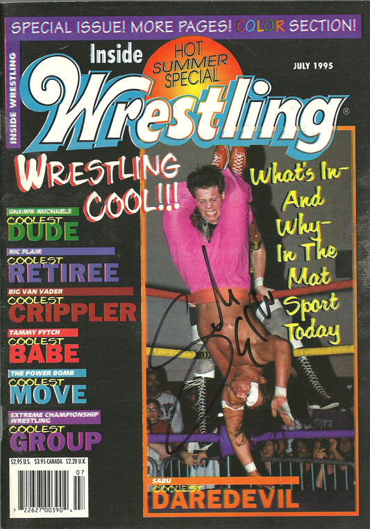 AM729 Sabu VERY RARE Autographed Vintage Wrestling Magazine w/COA