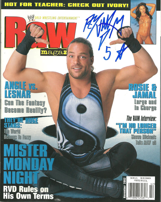 AM740 Rob Van Damm VERY RARE Autographed Vintage Wrestling Magazine w/COA