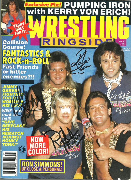 AM745 Rock and Roll Express Fantastic Bobby Fulton VERY RARE Autographed Vintage Wrestling Magazine w/COA