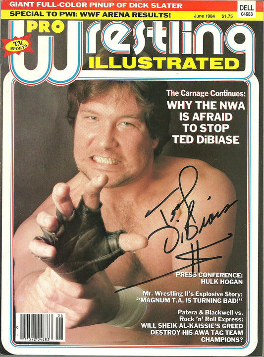 AM767 Ted Dibiase VERY RARE Autographed Vintage Wrestling Magazine w/COA