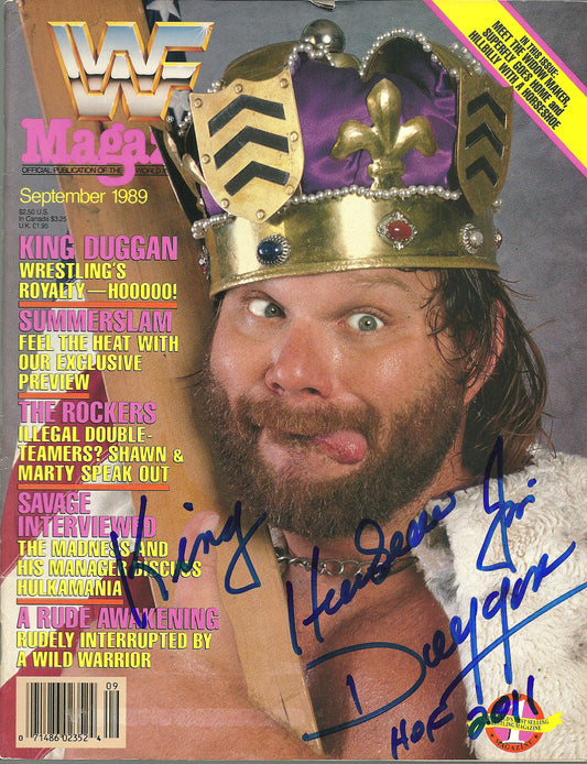 AM773 Hacksaw Jim Duggan VERY RARE Autographed Vintage Wrestling Magazine w/COA