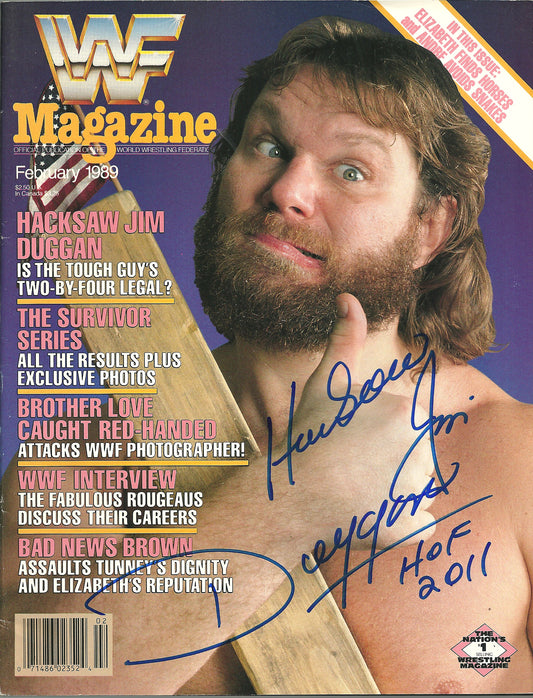 AM780 Hacksaw Jim Duggan VERY RARE Autographed Vintage Wrestling Magazine w/COA