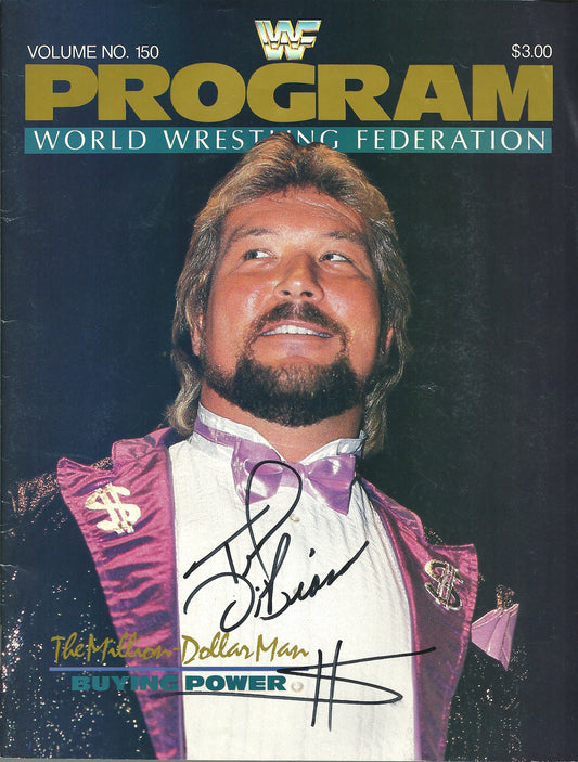 AM795 The Million Dollar Man Ted DiBiase VERY RARE Autographed Vintage Wrestling Magazine w/COA