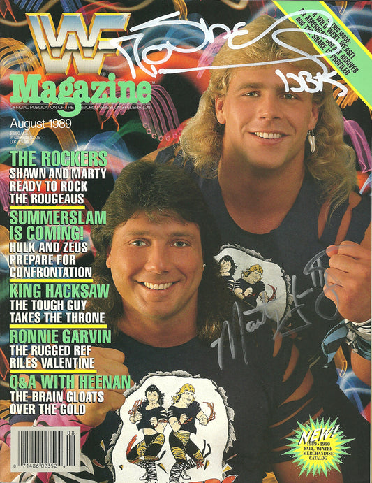 AM807 The Rockers Marty Jannetty Shawn Michaels VERY RARE Autographed Vintage Wrestling Magazine w/COA