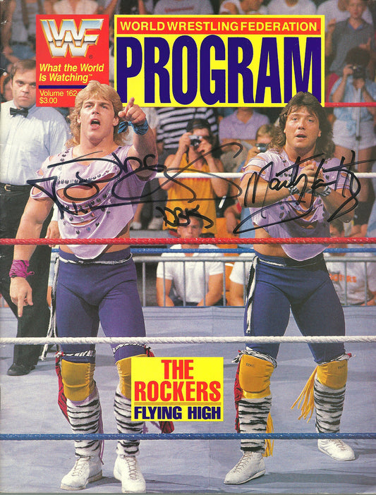 AM808 The Rockers Marty Jannetty Shawn Michaels VERY RARE Autographed Vintage Wrestling Magazine w/COA