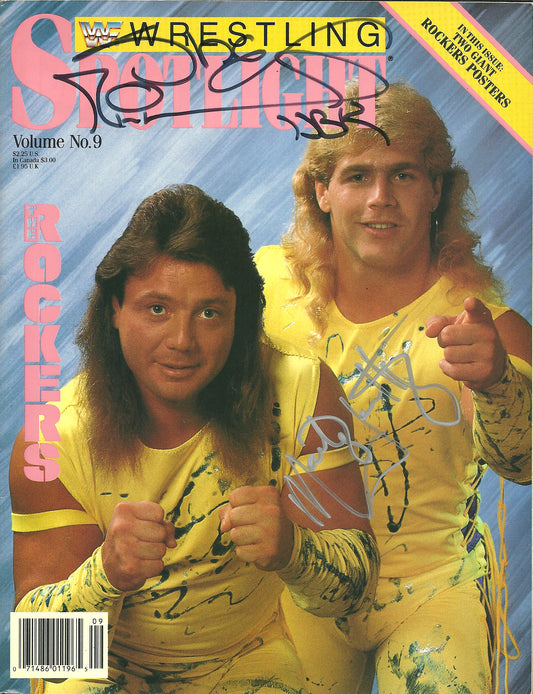 AM810 The Rockers Marty Jannetty Shawn Michaels VERY RARE Autographed Vintage Wrestling Magazine w/COA