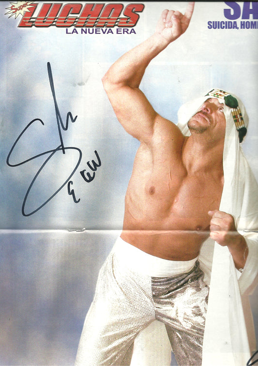 AM819 Sabu Poster VERY RARE Autographed Vintage MEXICAN Wrestling Magazine w/COA
