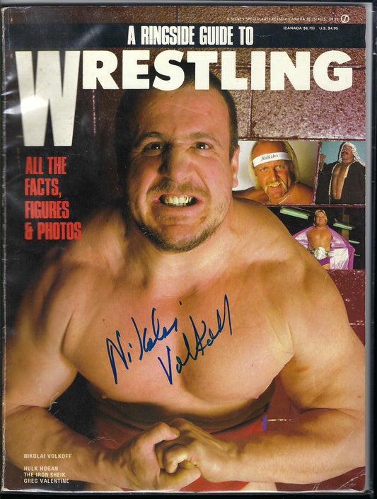 AM830 Nikolai Volkoff ( Deceased ) VERY RARE Autographed Vintage Wrestling Magazine w/COA