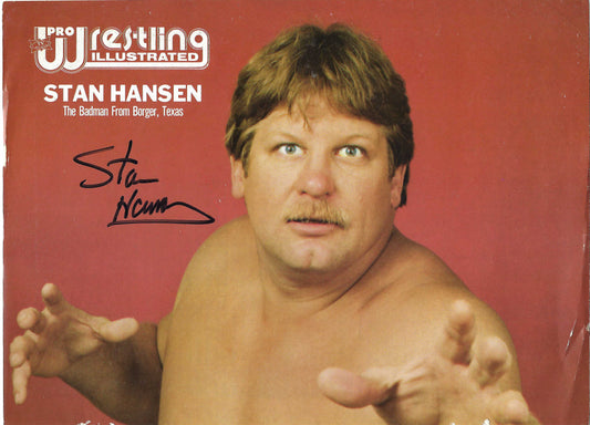 AM841 Stan the Lariat Hansen VERY RARE Autographed Vintage Wrestling Magazine w/COA
