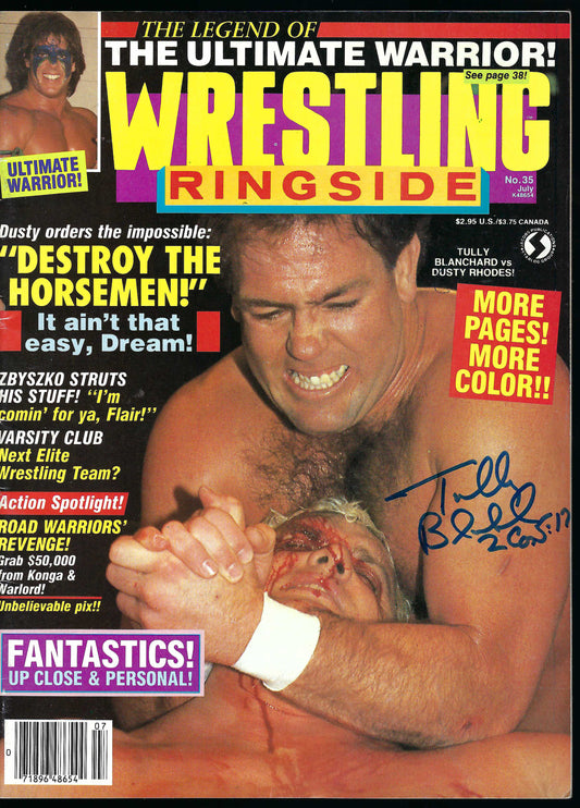 AM862 Tully Blanchard VERY RARE Autographed Vintage Wrestling Magazine w/COA