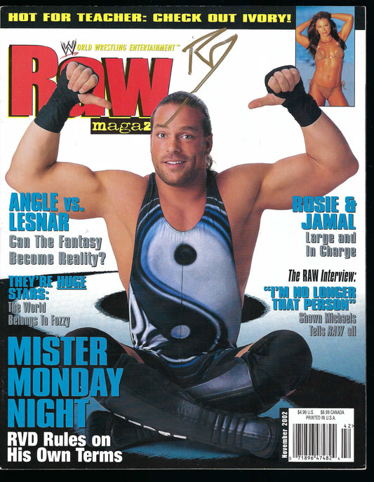 AM868 Rob van Dam Ivory VERY RARE Autographed Vintage Wrestling Magazine w/COA