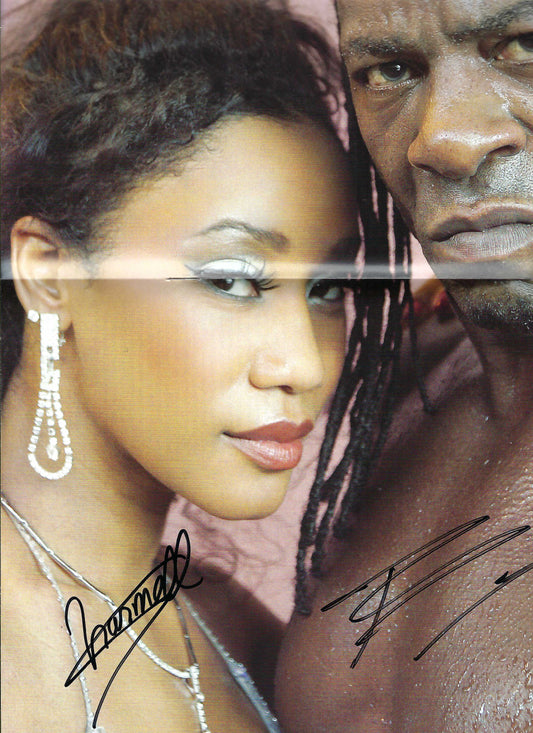 BD14 Booker T Sharmell Autographed Vintage Wrestling Magazine / Poster w/COA