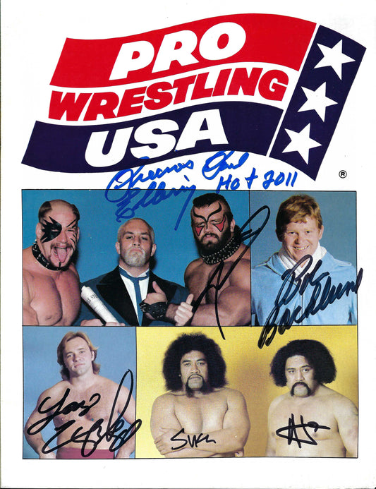 BD1 Road Warrior Animal (Deceased ) Precious Paul Ellering Bob Backlund Larry Zbyszko Wild Samoans Autographed Vintage Wrestling Magazine / Program w/COA