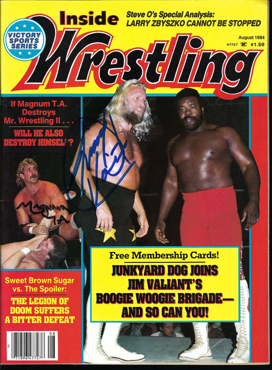 BD24 Jimmy Valiant Magnum TA Autographed Vintage Wrestling Magazine / Program w/COA