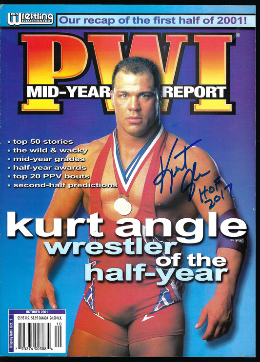 BD26 Kurt Angle Autographed Vintage Wrestling Magazine / Program w/COA