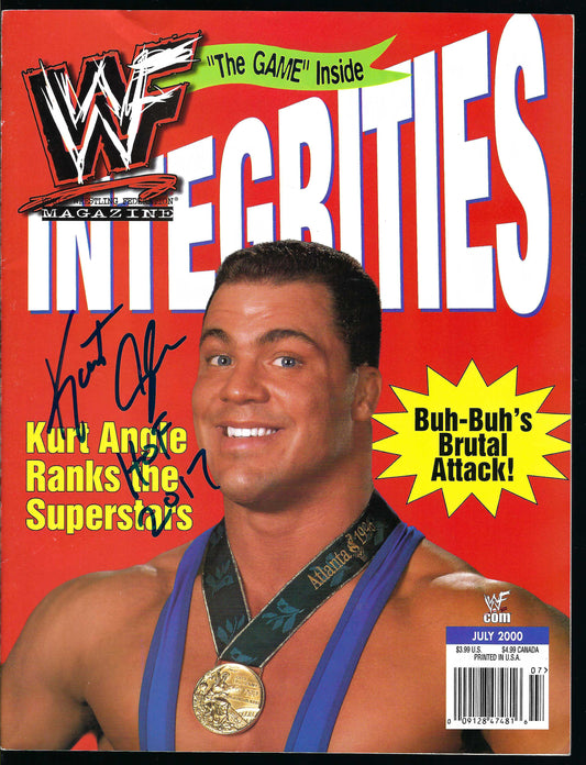 BD29 Kurt Angle Autographed Vintage Wrestling Magazine / Program w/COA