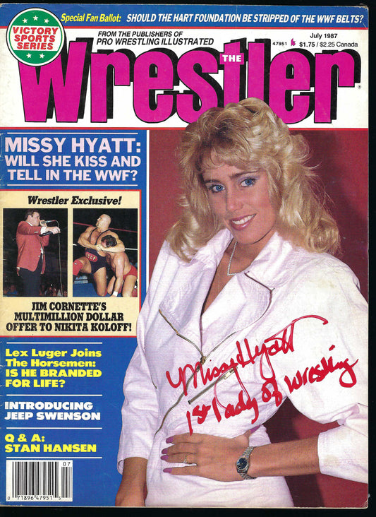 BD35 Missy Hyatt Autographed Vintage Wrestling Magazine / Program w/COA