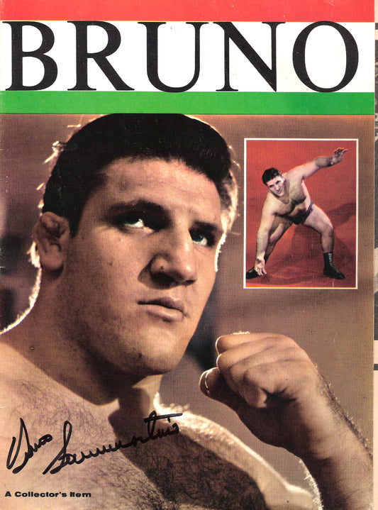 BRAM110 Bruno Sammartino ( Deceased ) Autographed vintage Wrestling Magazine w/COA