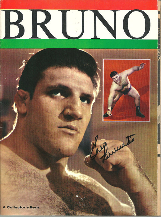 BRAM64 Bruno Sammartino ( Deceased ) Autographed vintage Wrestling Magazine w/COA
